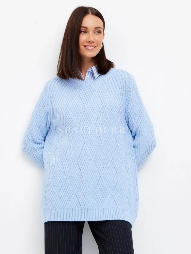 Женский вязаный свитер оверсайз, джемпер